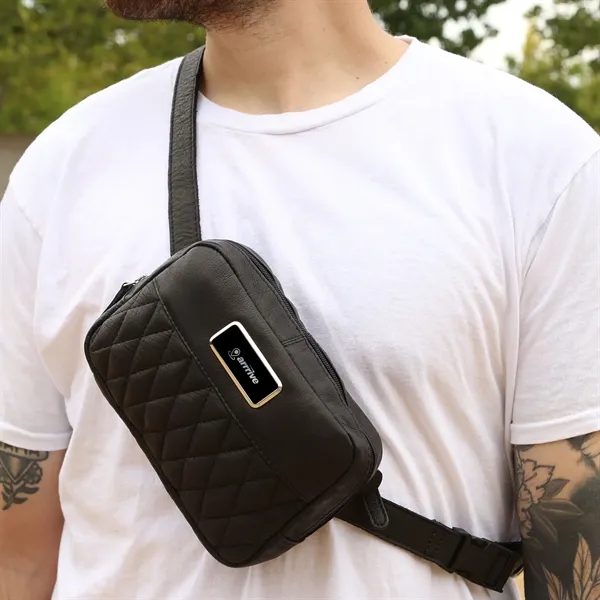 Brea Canyon Leather Cross Body Bag features organized pockets, an adjustable... from ASI 61966 HPG / Beacon Promotions