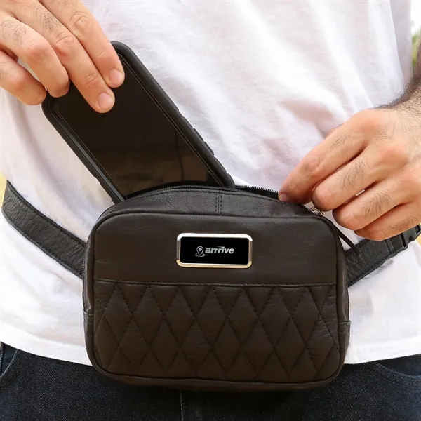 Brea Canyon Leather Cross Body Bag features organized pockets, an adjustable... from ASI 61966 HPG / Beacon Promotions