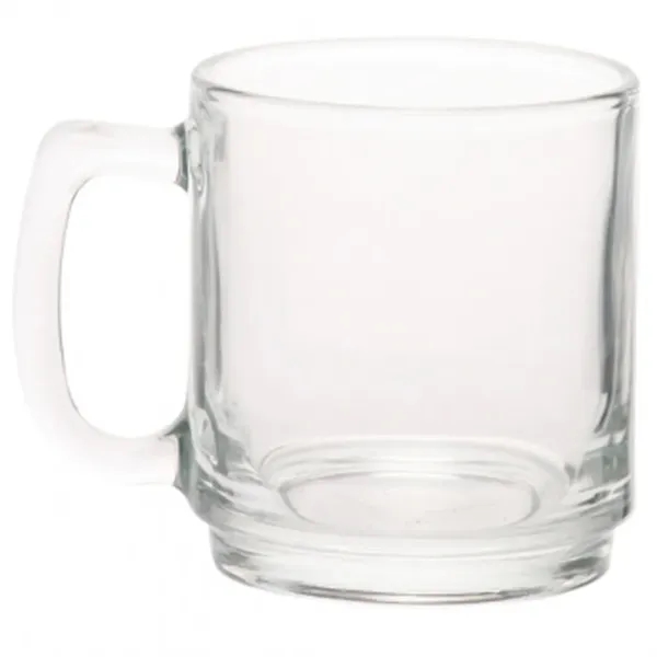 Clear 9 oz. glass coffee mug with smooth sides and oversized... from ASI 39552 BEL Promo