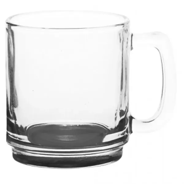 Clear 9 oz. glass coffee mug with smooth sides and oversized... from ASI 39552 BEL Promo