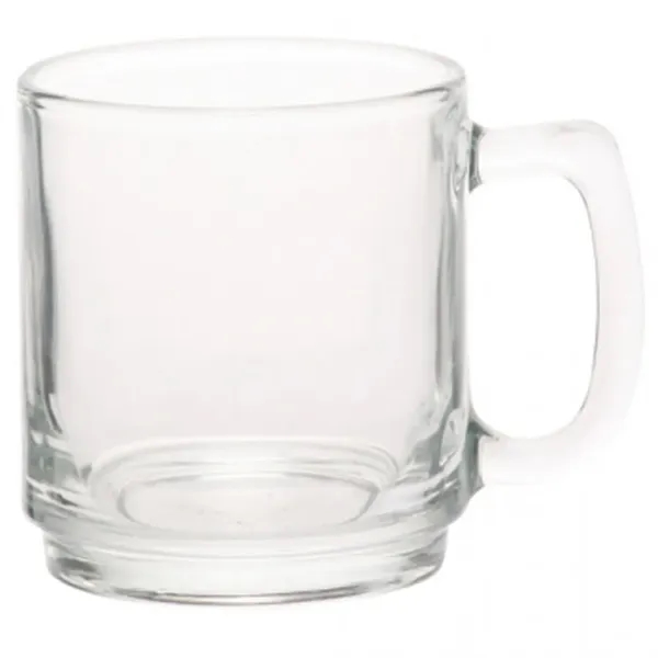 Clear 9 oz. glass coffee mug with smooth sides and oversized... from ASI 39552 BEL Promo