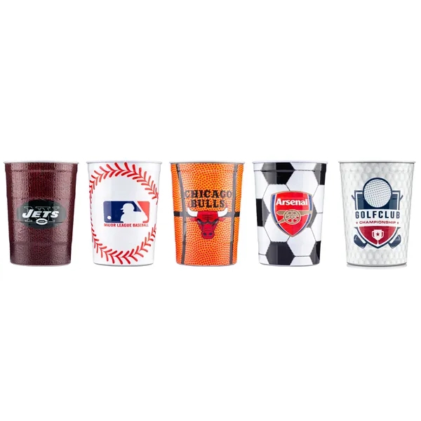 16 ounce recyclable stainless steel cup with assorted 3D sports motifs.... from ASI 57800 Gordon Sinclair / Gordon Sinclair®
