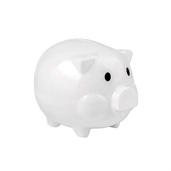 Piggy bank made of plastic with 1 color pad print imprint... from ASI 37218 Athena Promo (tm)