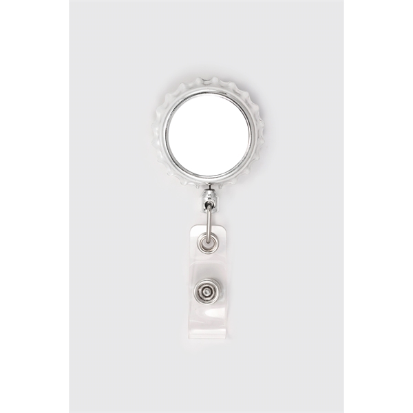 Bottle cap shape retractable badge holder with belt clip.... from ASI 64635 KEY-BAK Promotional Products