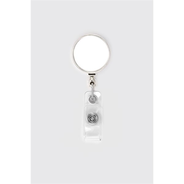 Circle Retractable Badge comes in plastic case with vinyl I.D. strap... from ASI 64635 KEY-BAK Promotional Products