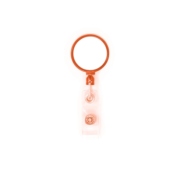 Circle Retractable Badge comes in plastic case with vinyl I.D. strap... from ASI 64635 KEY-BAK Promotional Products