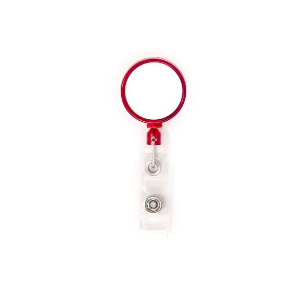 Circle Retractable Badge comes in plastic case with vinyl I.D. strap... from ASI 64635 KEY-BAK Promotional Products