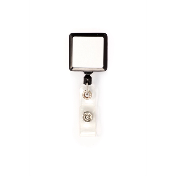 Square shape Retractable Badge comes in plastic case with vinyl I.D.... from ASI 64635 KEY-BAK Promotional Products