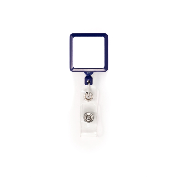 Square shape Retractable Badge comes in plastic case with vinyl I.D.... from ASI 64635 KEY-BAK Promotional Products