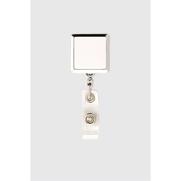 Square shape Retractable Badge comes in plastic case with vinyl I.D.... from ASI 64635 KEY-BAK Promotional Products