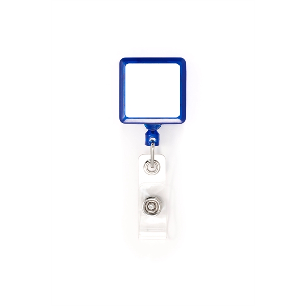 Square shape Retractable Badge comes in plastic case with vinyl I.D.... from ASI 64635 KEY-BAK Promotional Products