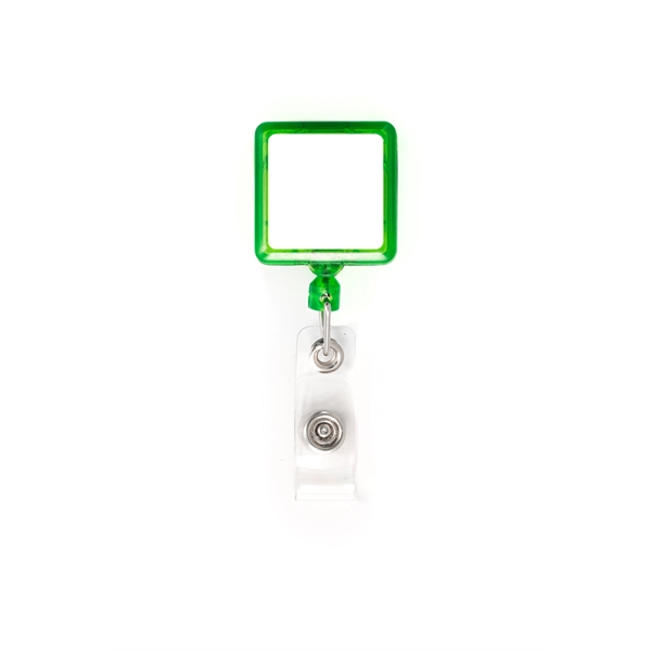 Square shape Retractable Badge comes in plastic case with vinyl I.D.... from ASI 64635 KEY-BAK Promotional Products