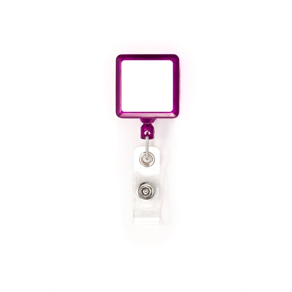 Square shape Retractable Badge comes in plastic case with vinyl I.D.... from ASI 64635 KEY-BAK Promotional Products