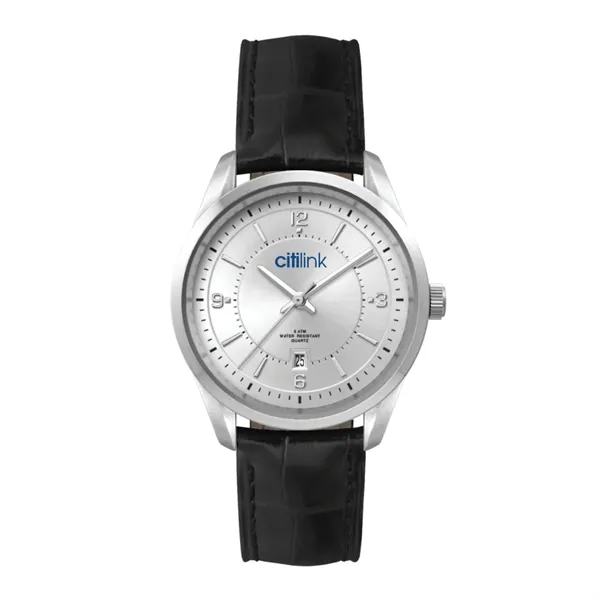 33MM METAL SILVER CASE, 3 HAND MVMT, SILVER DIAL, ...... from ASI 67866 Logomark/Valumark