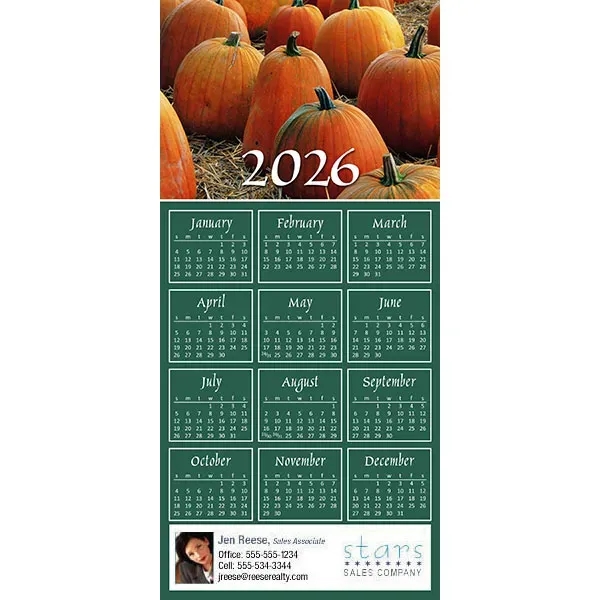 Z-Fold calendar greeting card, full color process.... from ASI 46719 Corner Lot Marketing Inc / CLMPromotions