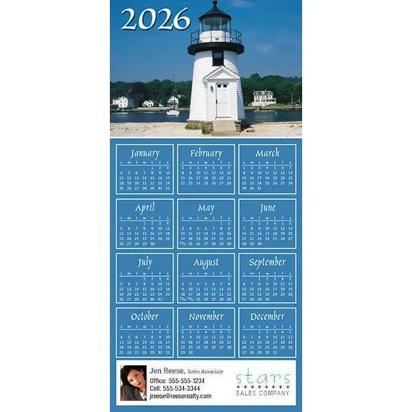 Z-Fold calendar greeting card, full color process.... from ASI 46719 Corner Lot Marketing Inc / CLMPromotions