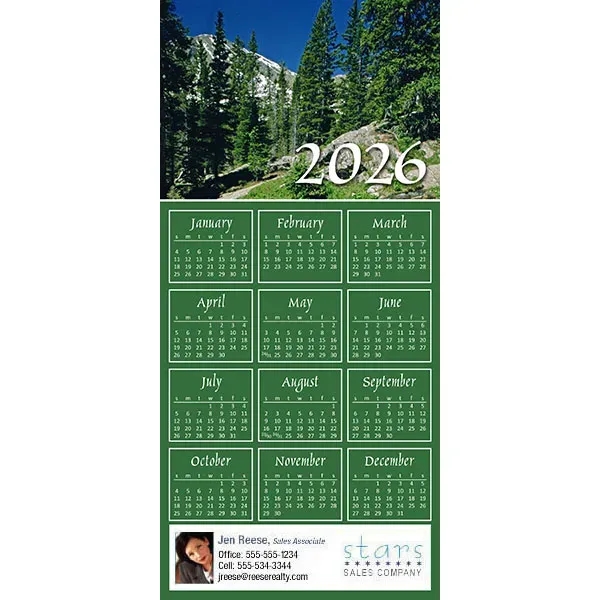 Z-Fold calendar greeting card, full color process.... from ASI 46719 Corner Lot Marketing Inc / CLMPromotions