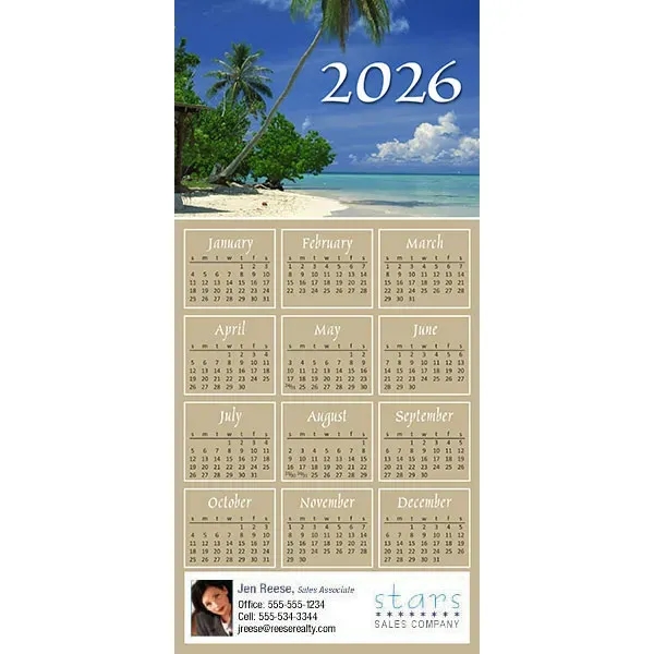 Z-Fold calendar greeting card, full color process.... from ASI 46719 Corner Lot Marketing Inc / CLMPromotions