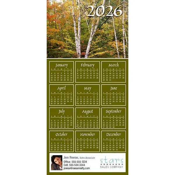 Z-Fold calendar greeting card, full color process.... from ASI 46719 Corner Lot Marketing Inc / CLMPromotions