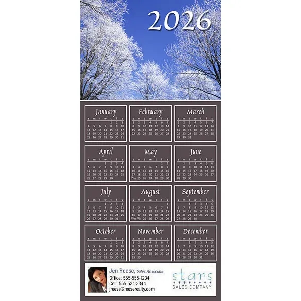 Z-Fold calendar greeting card, full color process.... from ASI 46719 Corner Lot Marketing Inc / CLMPromotions