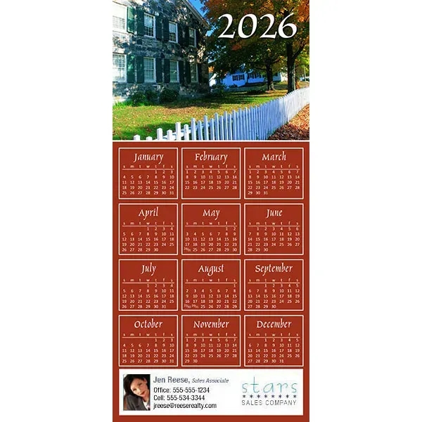 Z-Fold calendar greeting card, full color process.... from ASI 46719 Corner Lot Marketing Inc / CLMPromotions