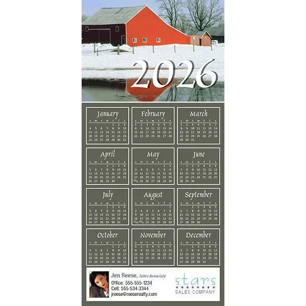 Z-Fold calendar greeting card, full color process.... from ASI 46719 Corner Lot Marketing Inc / CLMPromotions
