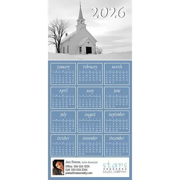 Z-Fold calendar greeting card, full color process.... from ASI 46719 Corner Lot Marketing Inc / CLMPromotions