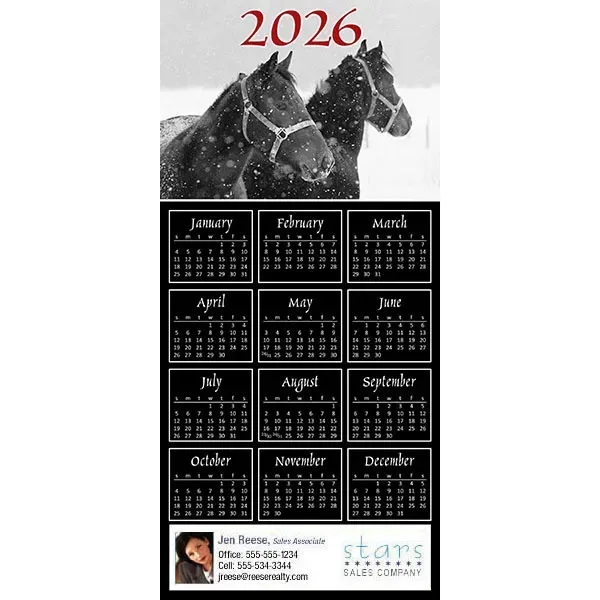 Z-Fold calendar greeting card, full color process.... from ASI 46719 Corner Lot Marketing Inc / CLMPromotions