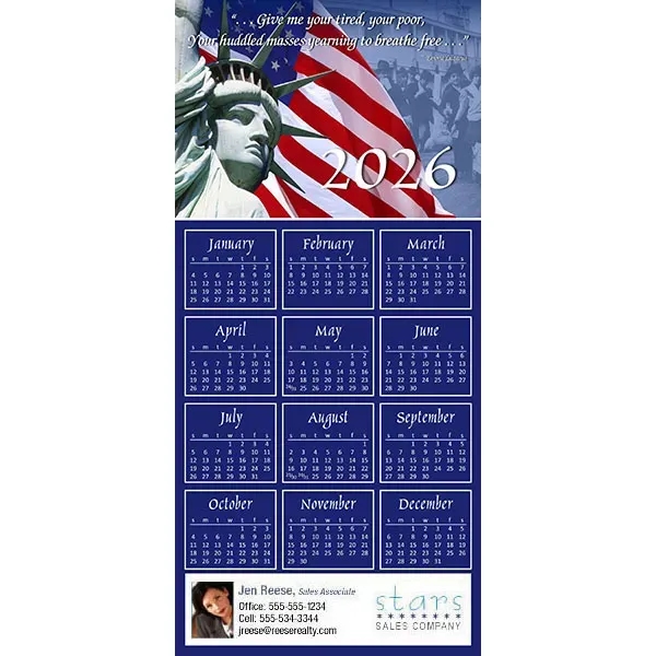 Z-Fold calendar greeting card, full color process.... from ASI 46719 Corner Lot Marketing Inc / CLMPromotions