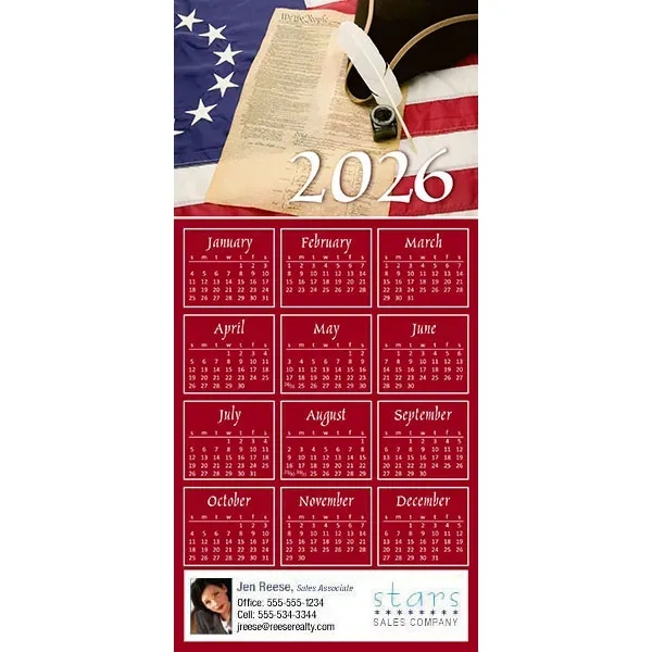 Z-Fold calendar greeting card, full color process.... from ASI 46719 Corner Lot Marketing Inc / CLMPromotions