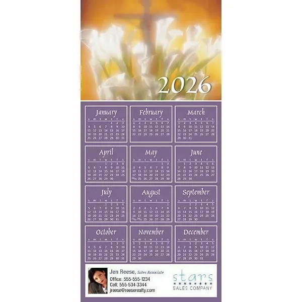 Z-Fold calendar greeting card, full color process.... from ASI 46719 Corner Lot Marketing Inc / CLMPromotions