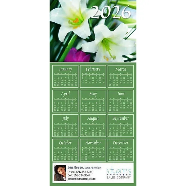 Z-Fold calendar greeting card, full color process.... from ASI 46719 Corner Lot Marketing Inc / CLMPromotions