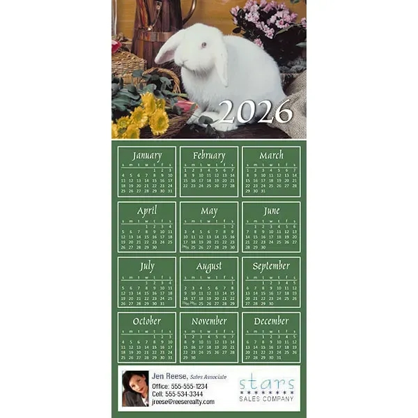 Z-Fold calendar greeting card, full color process.... from ASI 46719 Corner Lot Marketing Inc / CLMPromotions