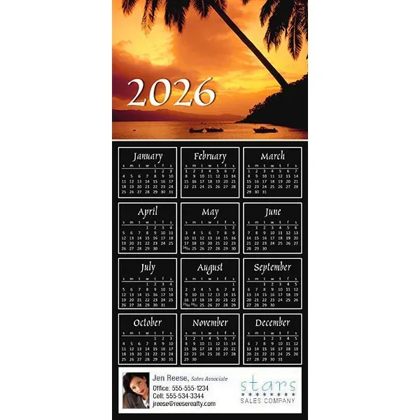 Z-Fold calendar greeting card, full color process.... from ASI 46719 Corner Lot Marketing Inc / CLMPromotions
