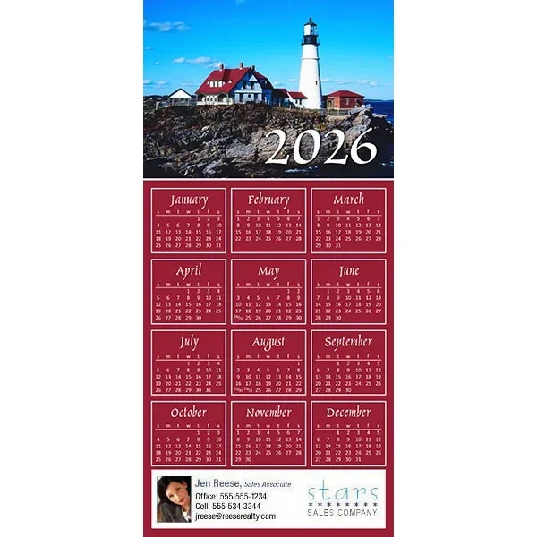 Z-Fold calendar greeting card, full color process.... from ASI 46719 Corner Lot Marketing Inc / CLMPromotions