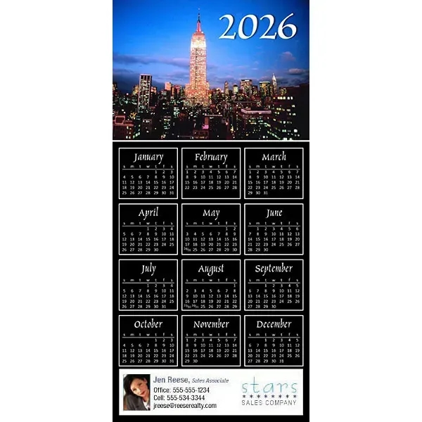 Z-Fold calendar greeting card, full color process.... from ASI 46719 Corner Lot Marketing Inc / CLMPromotions