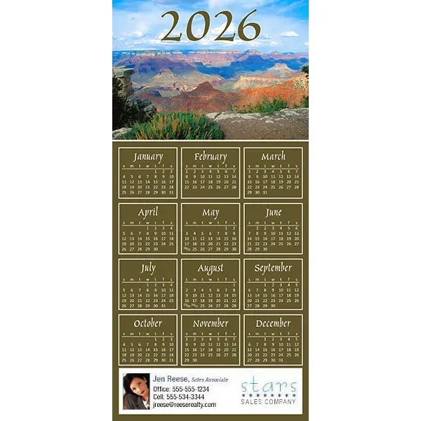 Z-Fold calendar greeting card, full color process.... from ASI 46719 Corner Lot Marketing Inc / CLMPromotions