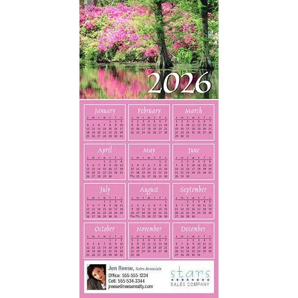 Z-Fold calendar greeting card, full color process.... from ASI 46719 Corner Lot Marketing Inc / CLMPromotions