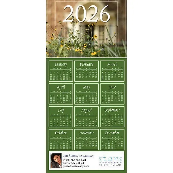 Z-Fold calendar greeting card, full color process.... from ASI 46719 Corner Lot Marketing Inc / CLMPromotions