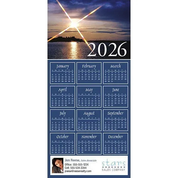 Z-Fold calendar greeting card, full color process.... from ASI 46719 Corner Lot Marketing Inc / CLMPromotions