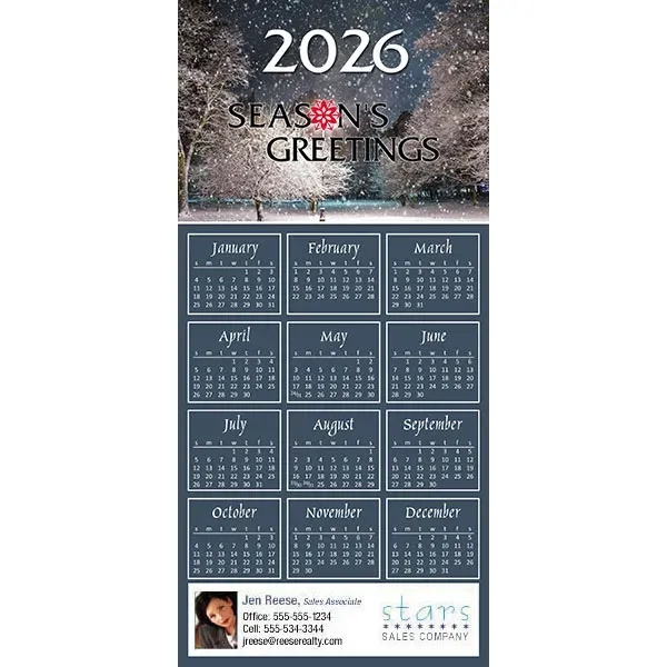 Z-Fold calendar greeting card, full color process.... from ASI 46719 Corner Lot Marketing Inc / CLMPromotions