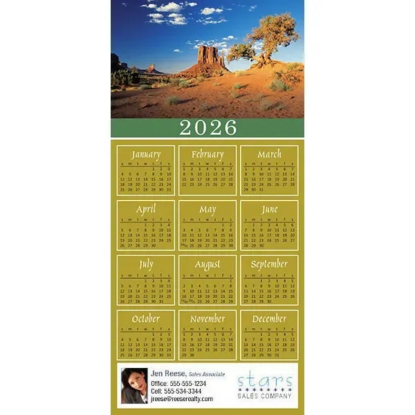 Z-Fold calendar greeting card, full color process.... from ASI 46719 Corner Lot Marketing Inc / CLMPromotions