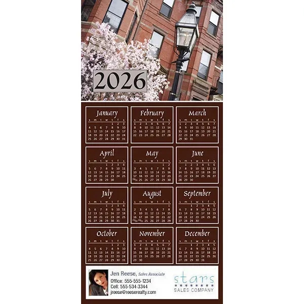 Z-Fold calendar greeting card, full color process.... from ASI 46719 Corner Lot Marketing Inc / CLMPromotions