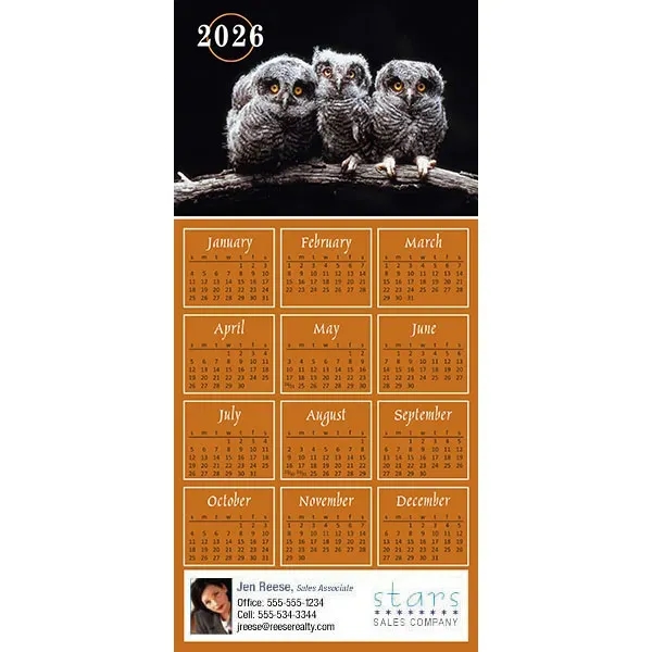 Z-Fold calendar greeting card, full color process.... from ASI 46719 Corner Lot Marketing Inc / CLMPromotions