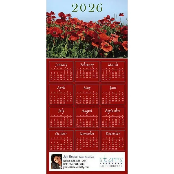 Z-Fold calendar greeting card, full color process.... from ASI 46719 Corner Lot Marketing Inc / CLMPromotions