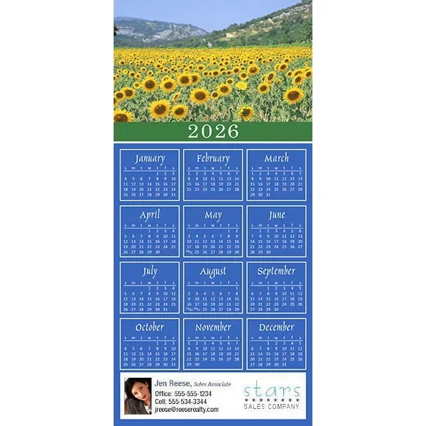 Z-Fold calendar greeting card, full color process.... from ASI 46719 Corner Lot Marketing Inc / CLMPromotions