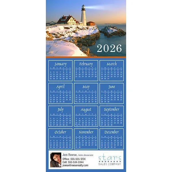 Z-Fold calendar greeting card, full color process.... from ASI 46719 Corner Lot Marketing Inc / CLMPromotions