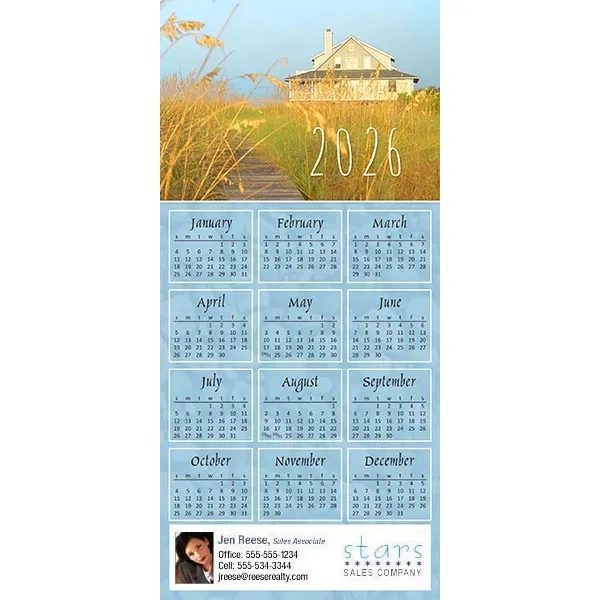 Z-Fold calendar greeting card, full color process.... from ASI 46719 Corner Lot Marketing Inc / CLMPromotions