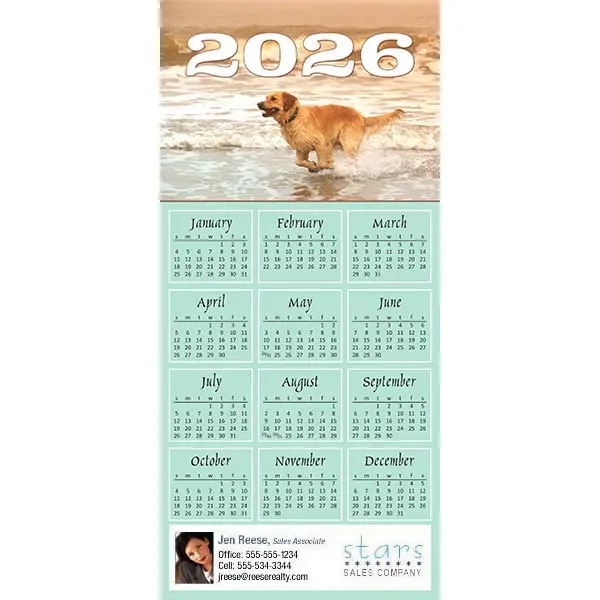 Z-Fold calendar greeting card, full color process.... from ASI 46719 Corner Lot Marketing Inc / CLMPromotions