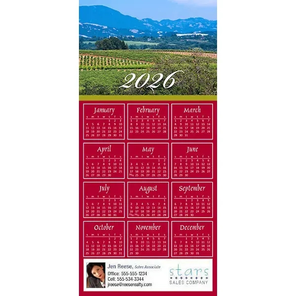 Z-Fold calendar greeting card, full color process.... from ASI 46719 Corner Lot Marketing Inc / CLMPromotions